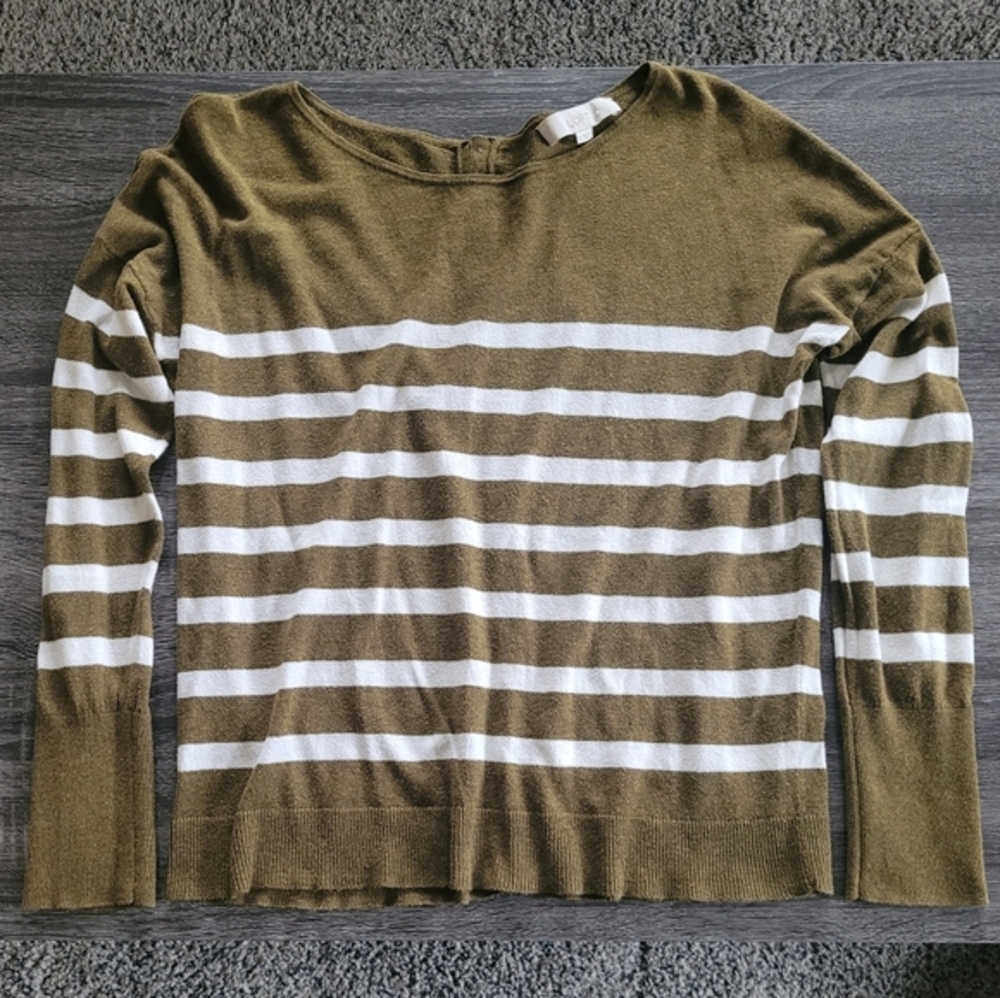 LOFT Striped Long Sleeve Top